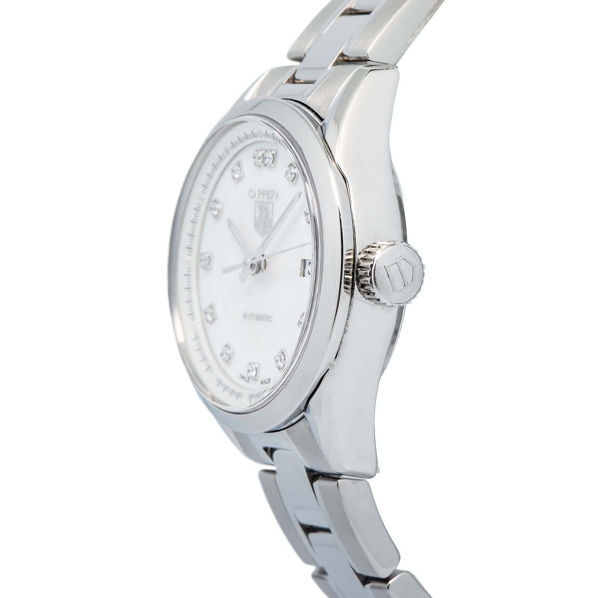 Tag Heuer Carrera WV2411.BA0793 Factory Diamond Quartz SS Women's Watch 28mm