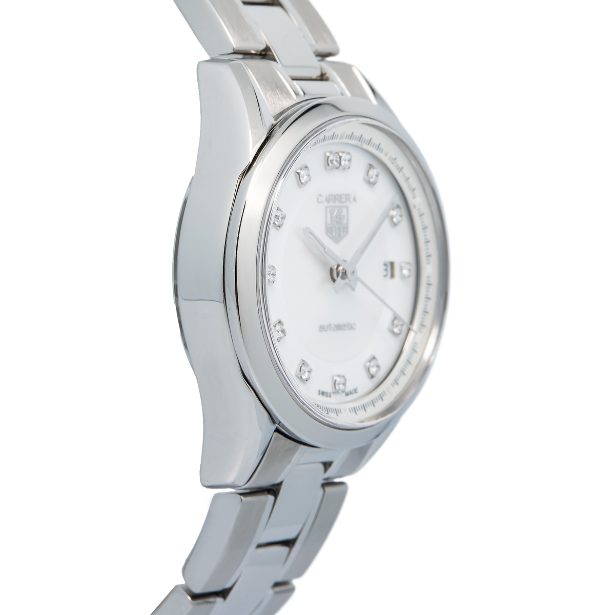 Tag Heuer Carrera WV2411.BA0793 Factory Diamond Quartz SS Women's Watch 28mm