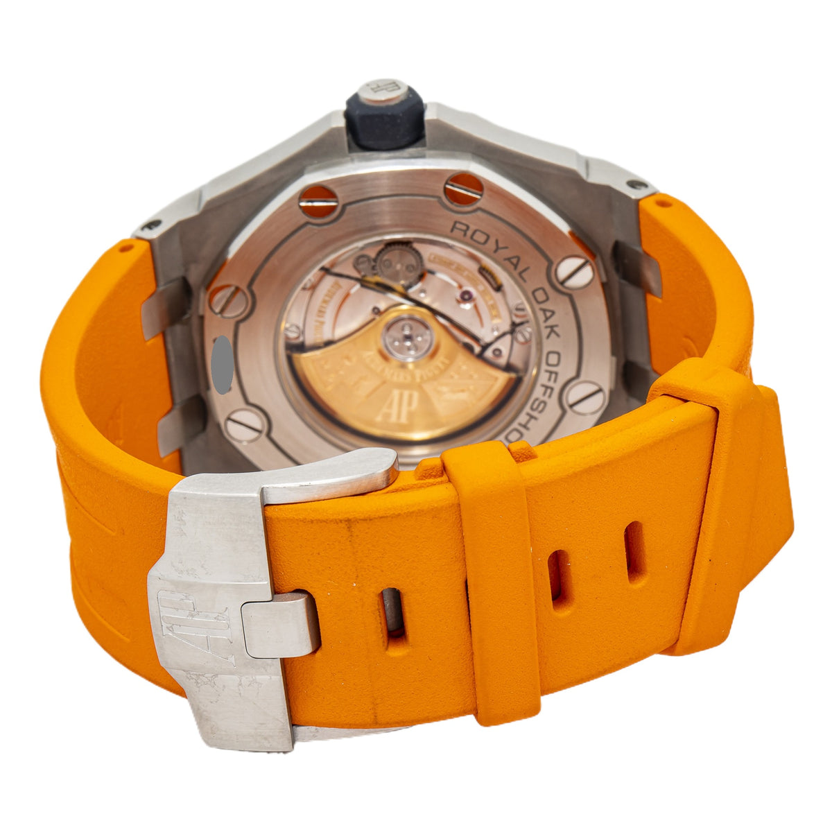 Audemars Piguet Royal Oak Offshore Diver 15710ST Auto Orange Dial Watch 42mm