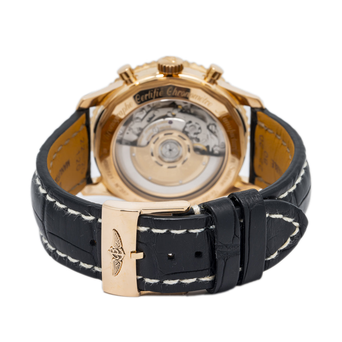 Breitling Navitimer RB0121 COMPLETE 18K Rose Gold Blue Dial Auto Men Watch 43mm