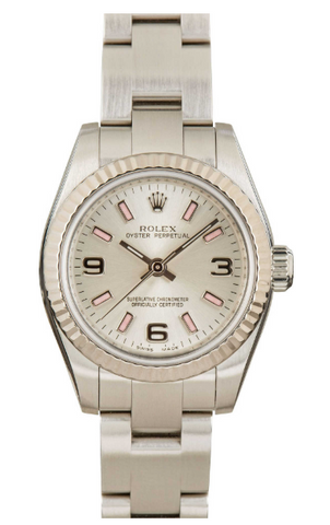 Rolex Oyster Perpetual 176234 SS 18k White Gold Silver Dial Auto Women's 26mm