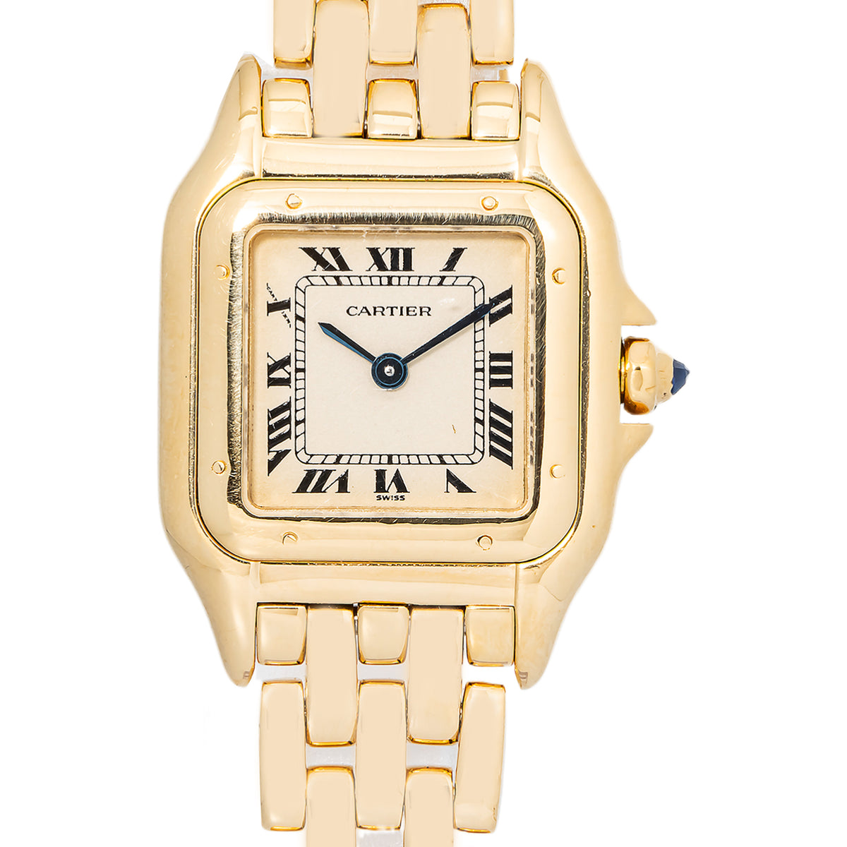 Cartier Panthere 10702 W25022B9 w/Box 18k YG Patina White Dial Quartz Watch 22mm