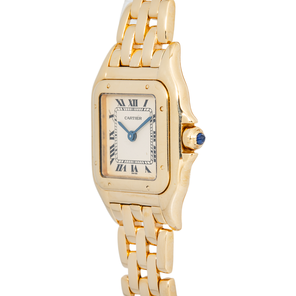 Cartier Panthere 10702 W25022B9 w/Box 18k YG Patina White Dial Quartz Watch 22mm