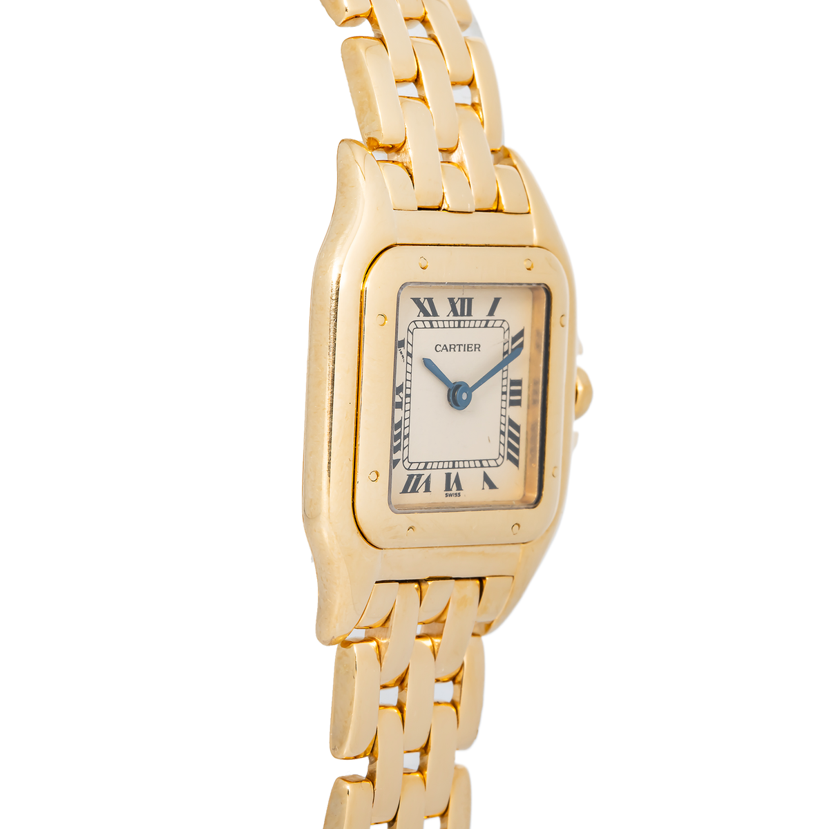 Cartier Panthere 10702 W25022B9 w/Box 18k YG Patina White Dial Quartz Watch 22mm