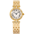 Cartier Panthere Round Vendome WF5030B9 18k YG Quartz Factory Diamond Bezel 24mm