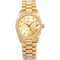 Rolex Datejust 68278 18K Yellow President Factory Diamond Champagne Dial 31mm