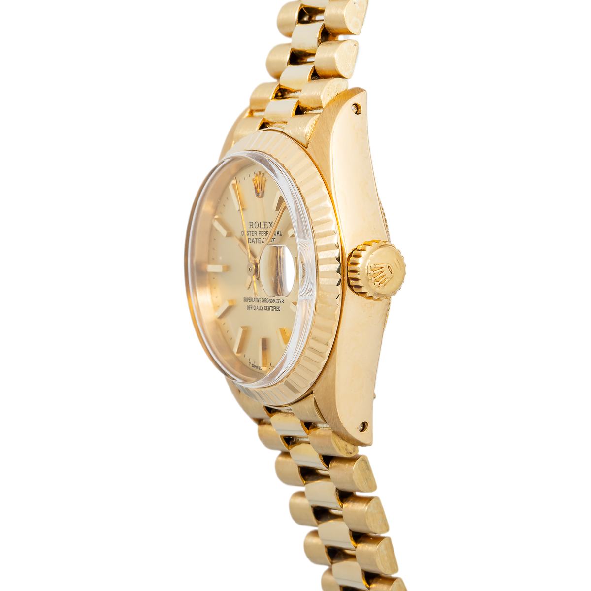 Rolex Datejust 6917 18k Yellow Gold President Champagne Dial Auto Watch 26mm