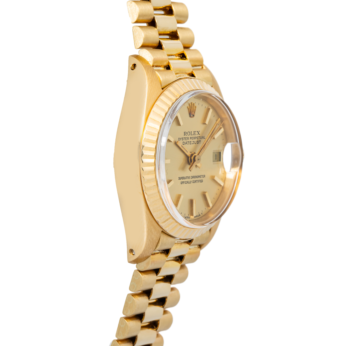 Rolex Datejust 6917 18k Yellow Gold President Champagne Dial Auto Watch 26mm