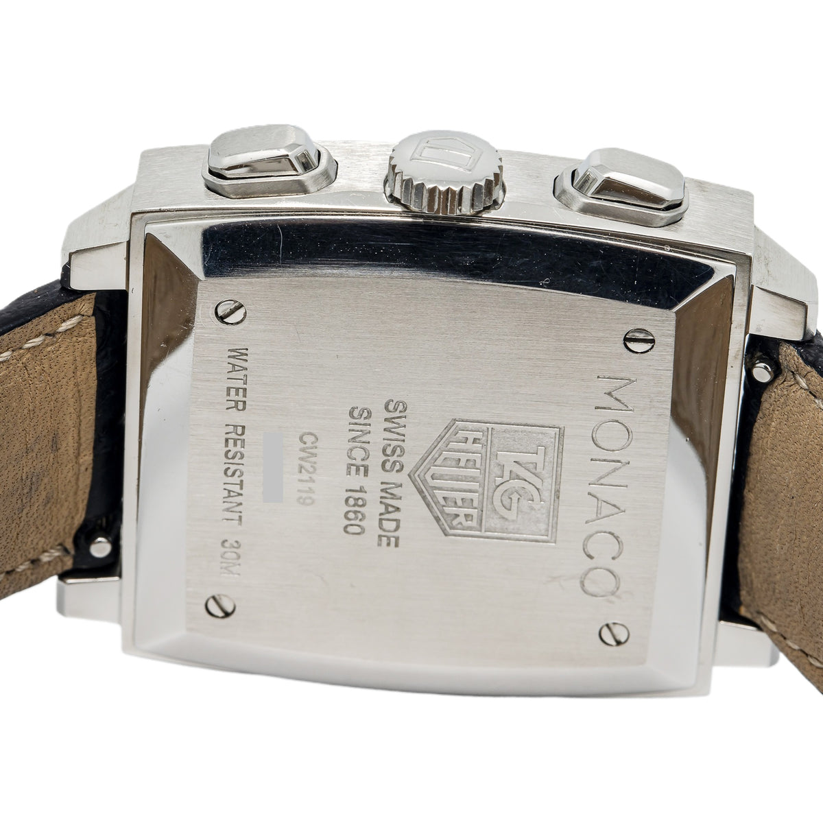 Tag Heuer Monaco CW2119 with Box Stainless White Mother of Pearl Dial Auto 38mm
