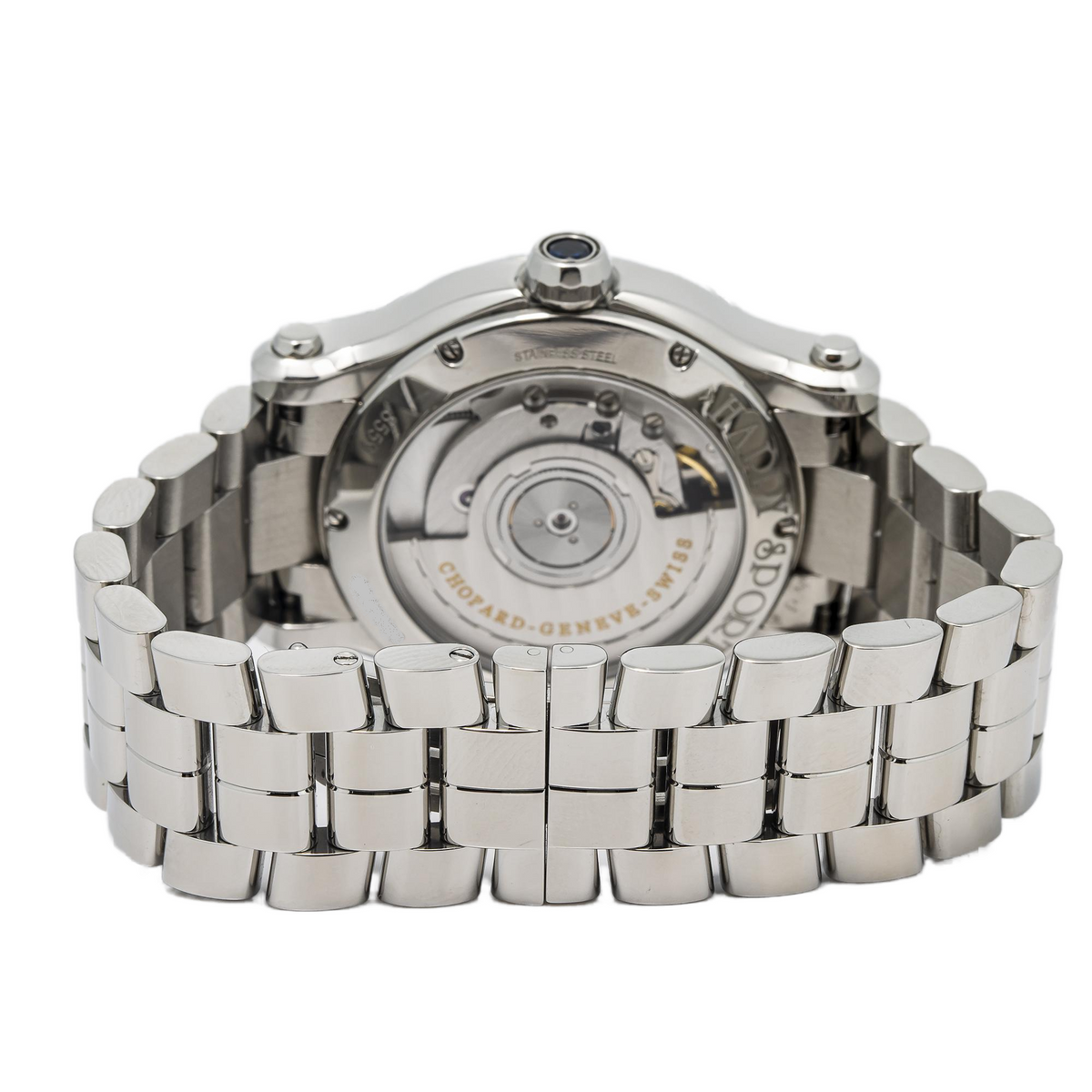Chopard Happy Sport 8559 SS 7 Floating Diamonds Salmon Dial Auto Ladies 36mm