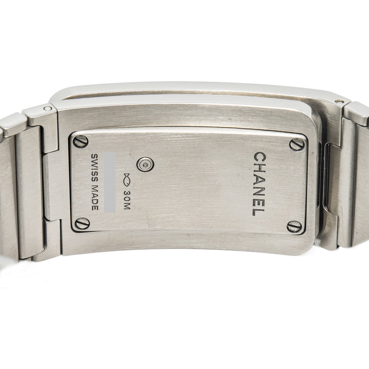 Chanel Code COCO H5145 SS Quartz Black Dial Diamond Bezel Ladies Watch 21x38mm