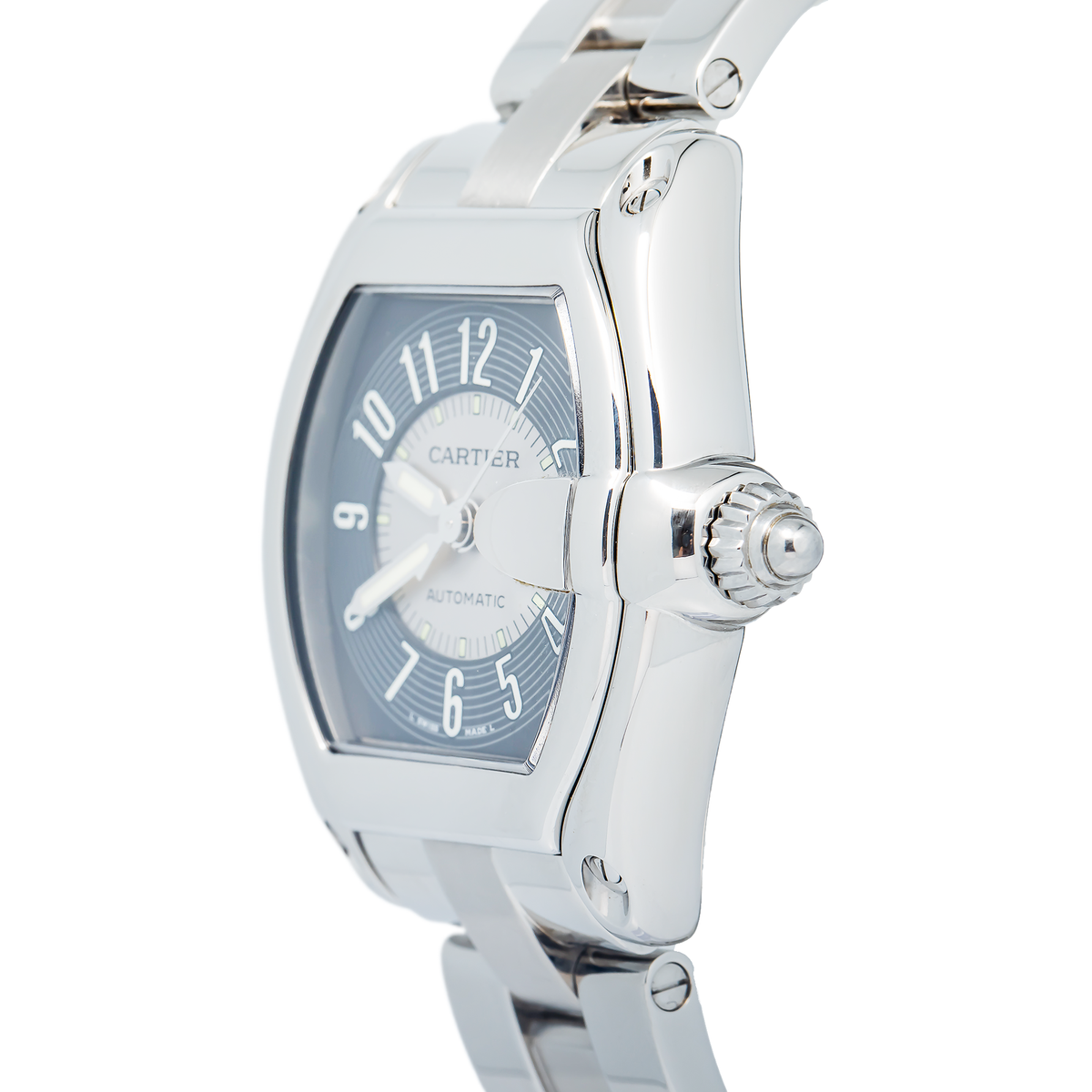 Cartier Roadster W62001V3 2015 Card Automatic SS Grey-Silver Tuxedo Dial 44x38mm
