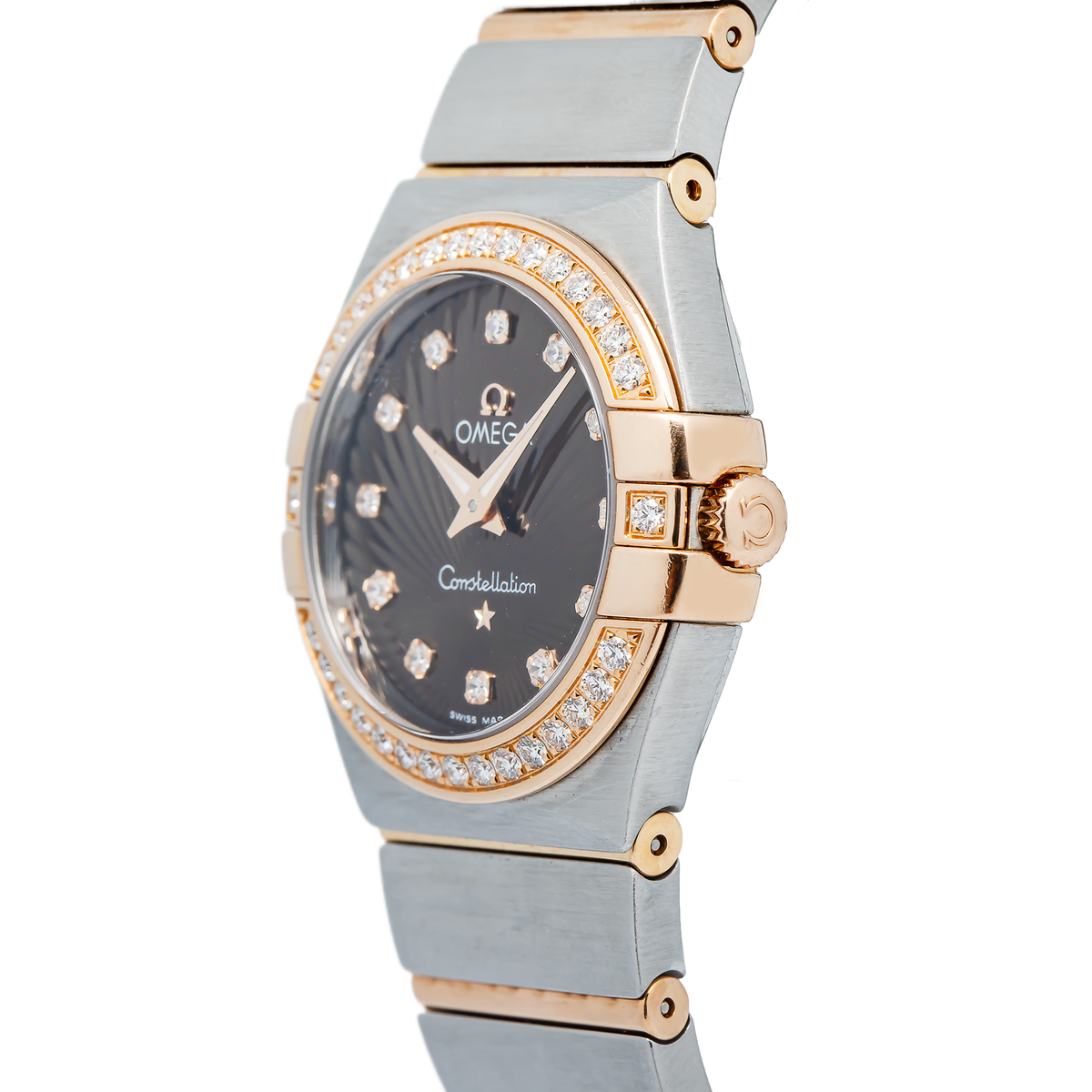 Omega Constellation 123.25.27.60.63.001 Chocolate Diamond Bezel 18K RG 28mm