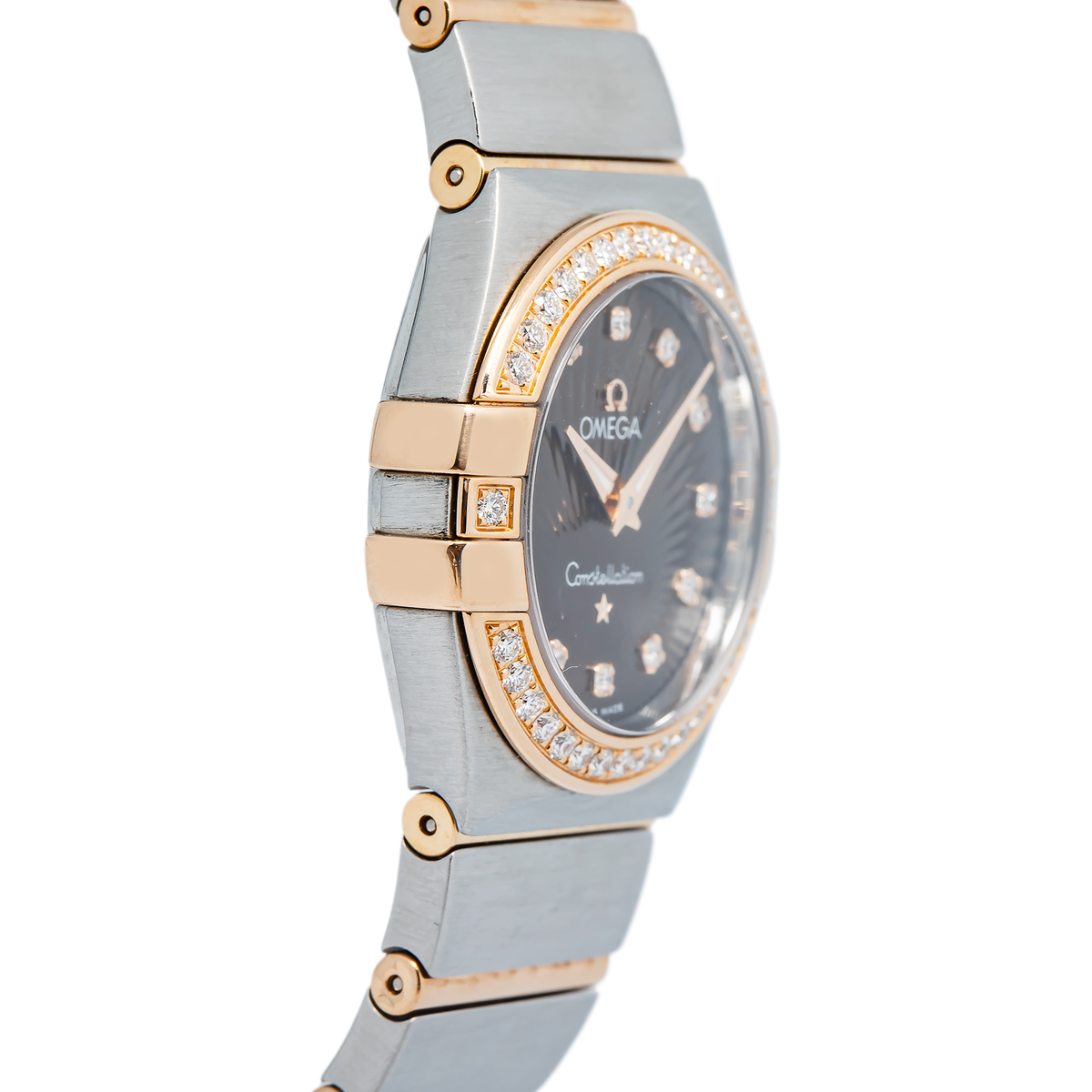 Omega Constellation 123.25.27.60.63.001 Chocolate Diamond Bezel 18K RG 28mm