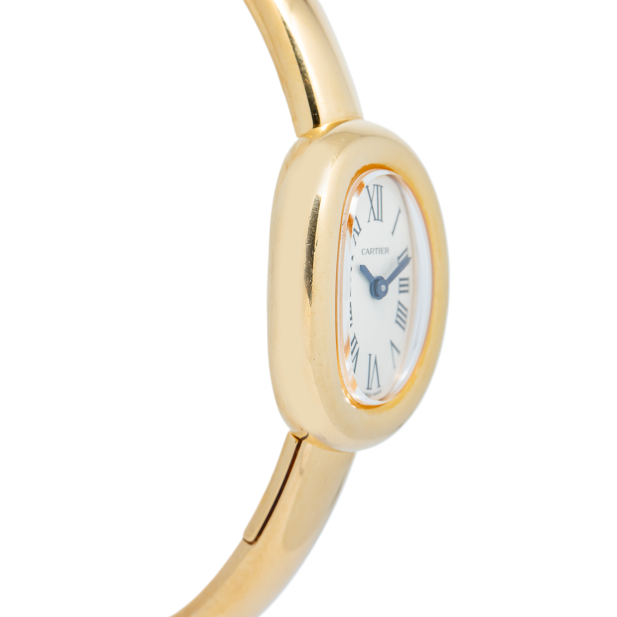 Cartier Baignoire 4596 WGBA0050 Complete 18k YG Silver Dial Quartz Women's 18mm