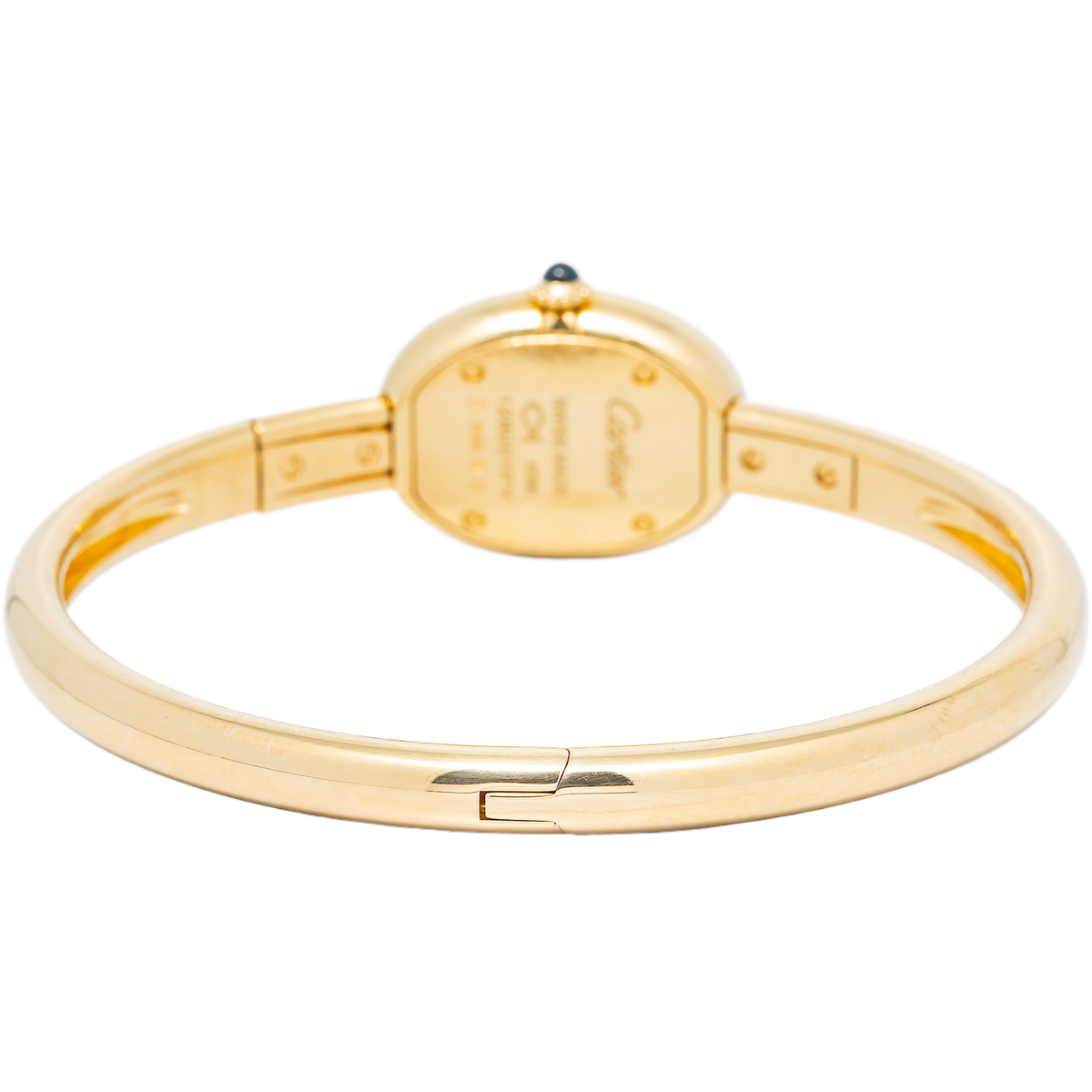 Cartier Baignoire 4596 WGBA0050 Complete 18k YG Silver Dial Quartz Women's 18mm