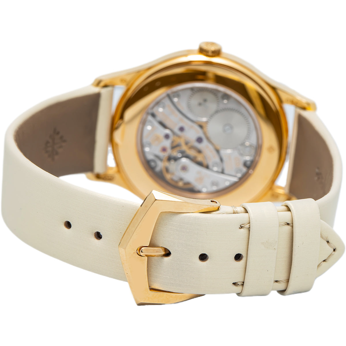 Patek Philippe Calatrava 4897R 18k RG Cream Guilloched Dial Manual Watch 33mm