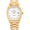 Rolex Day-Date 18038 President 18k Yellow Gold White Dial Auto Unisex Watch 36mm