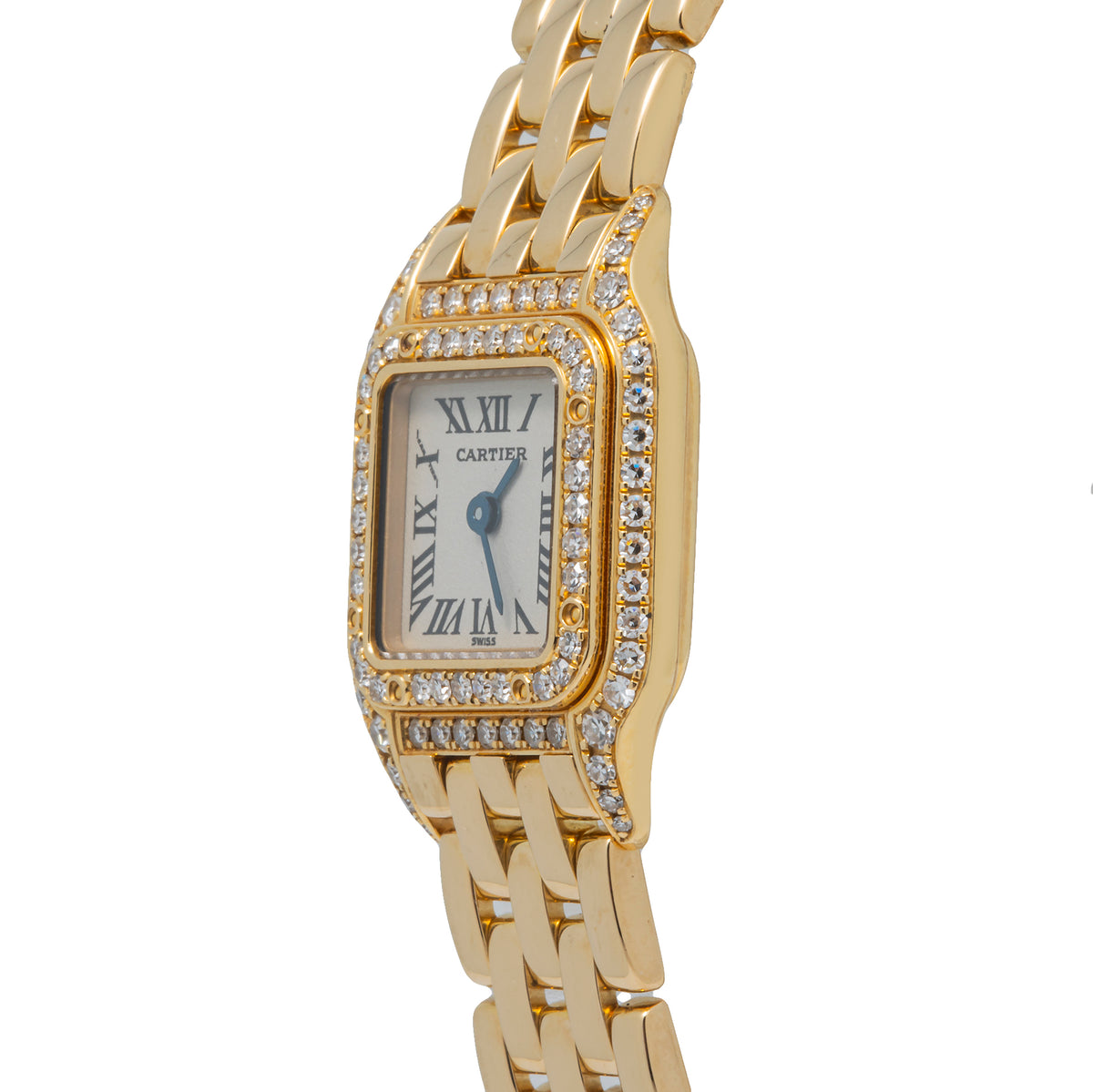 Cartier Panthere WF3141B9 1999 Paper 18k YG Factory Diamond Ladies Watch 17mm