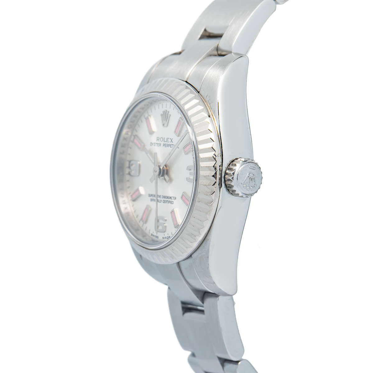 Rolex Oyster Perpetual 176234 18k White Gold Silver Pink Dial Auto Women's 26mm