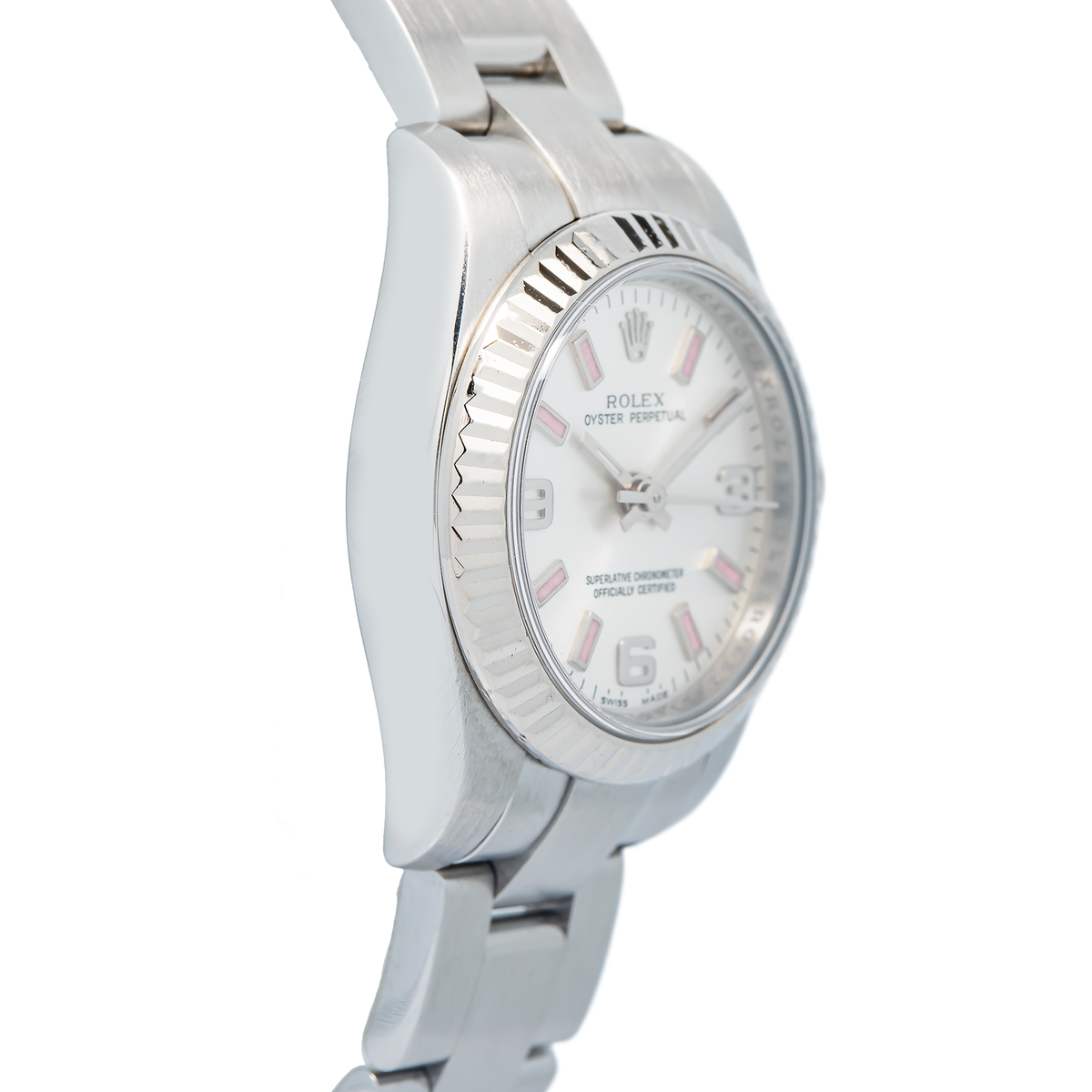 Rolex Oyster Perpetual 176234 18k White Gold Silver Pink Dial Auto Women's 26mm