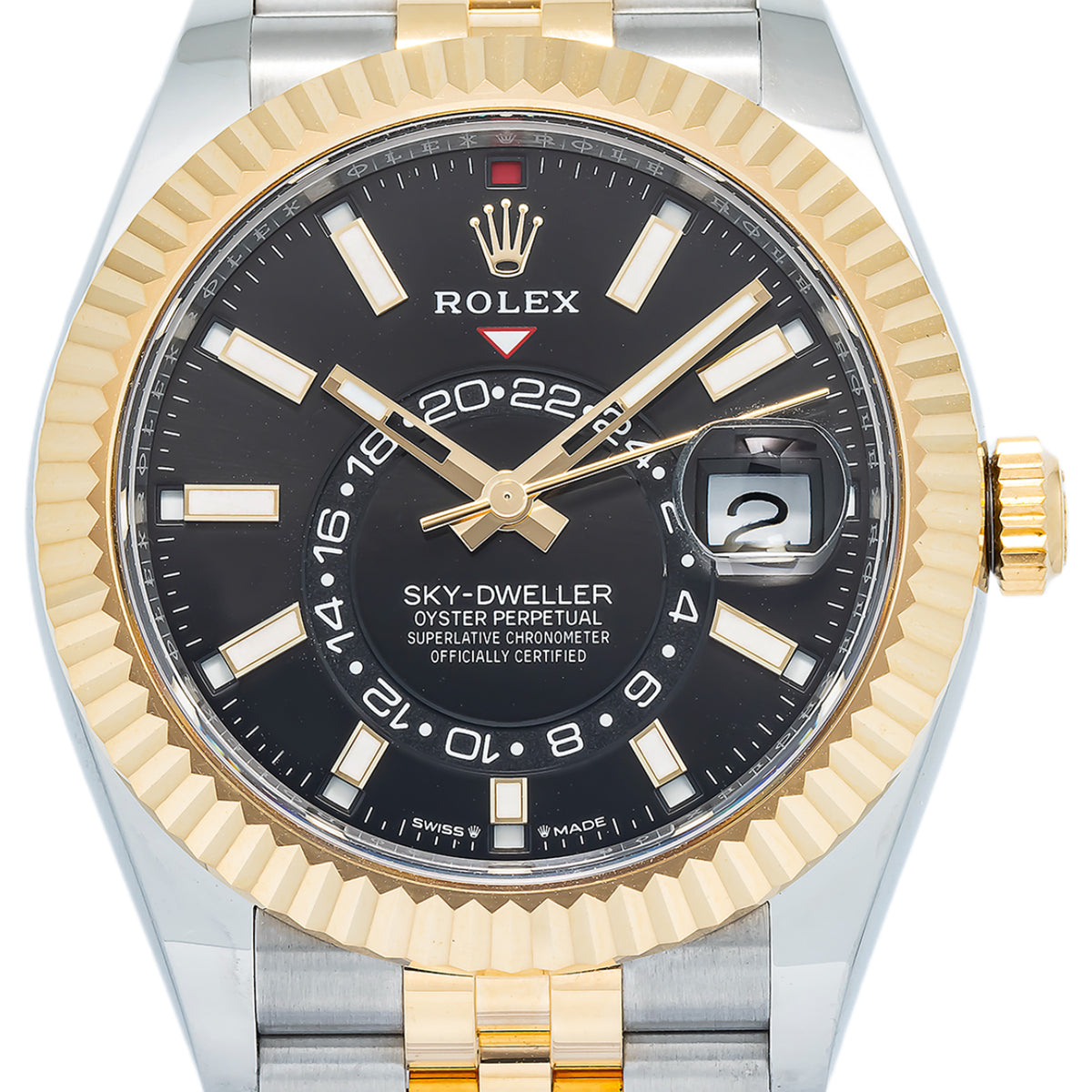 Rolex Sky-Dweller 336933 18k YG Two Tone Black Dial Automatic Men's Watch 42mm