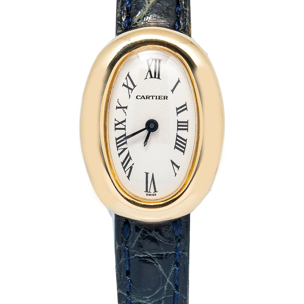 Cartier Baignoire 1960 W1510956 18k Yellow Gold Ivory Dial Quartz Women's 18mm