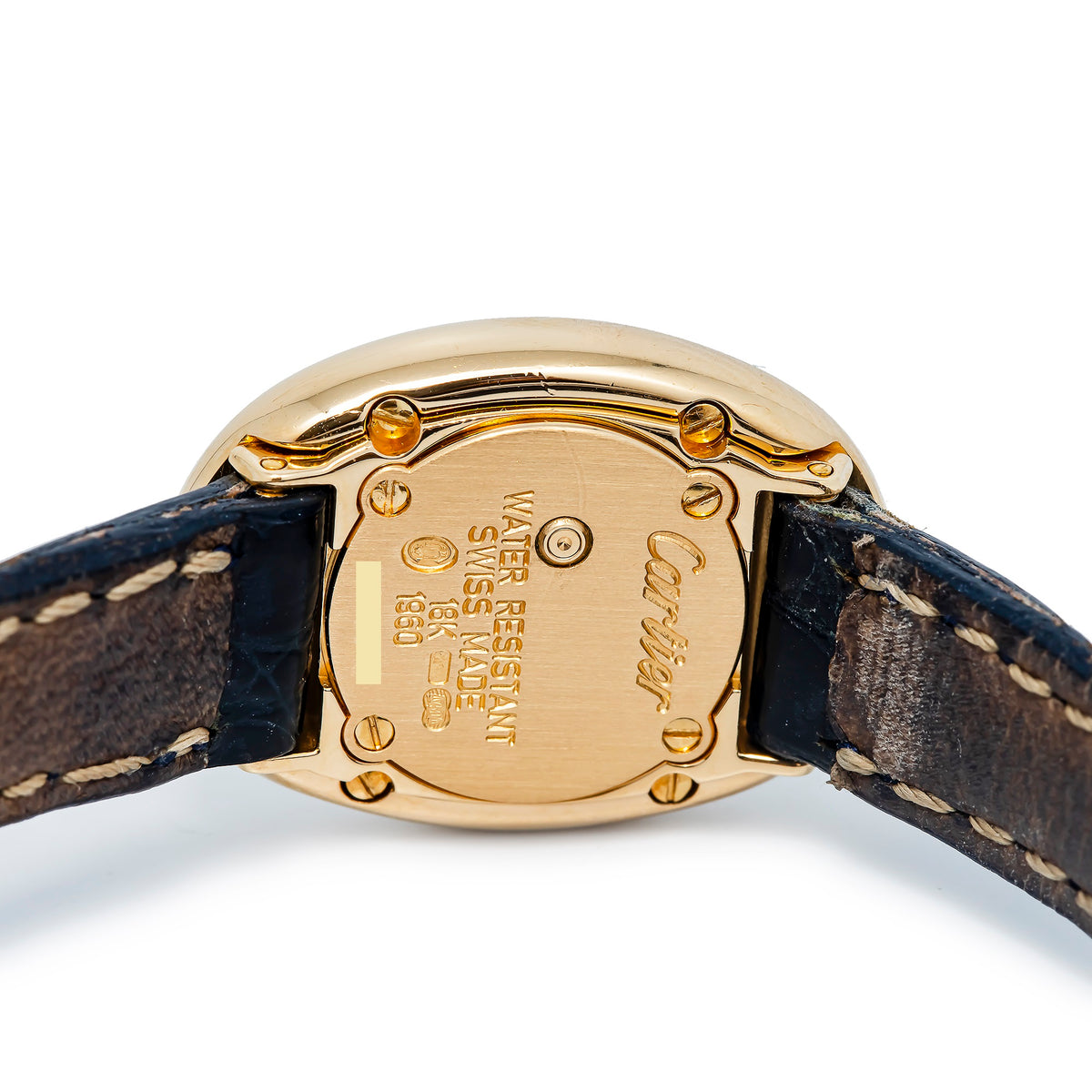 Cartier Baignoire 1960 W1510956 18k Yellow Gold Ivory Dial Quartz Women's 18mm