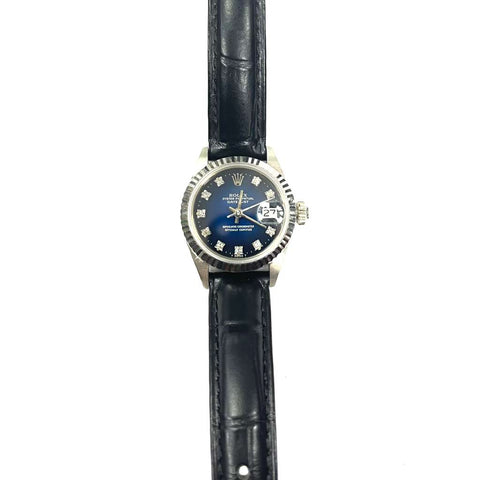 Rolex Datejust 6917 18k White Gold Factory Diamond Dial Auto Ladies Watch 26mm