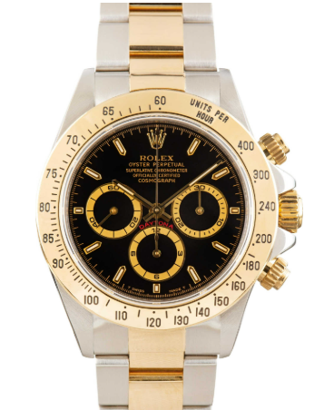 Rolex Daytona Zenith 16523 18k YG Two Tone Black Dial Auto Men's Watch 40mm