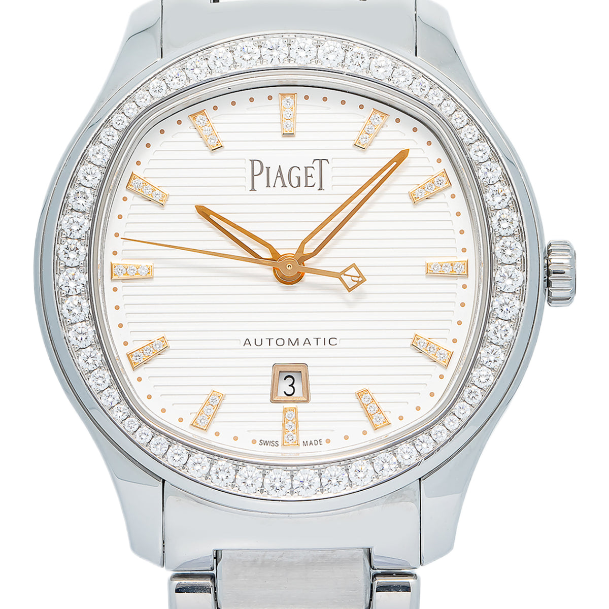 Piaget Polo Date GOA46019 Complete Factory Diamond Bezel Auto Women's Watch 36mm