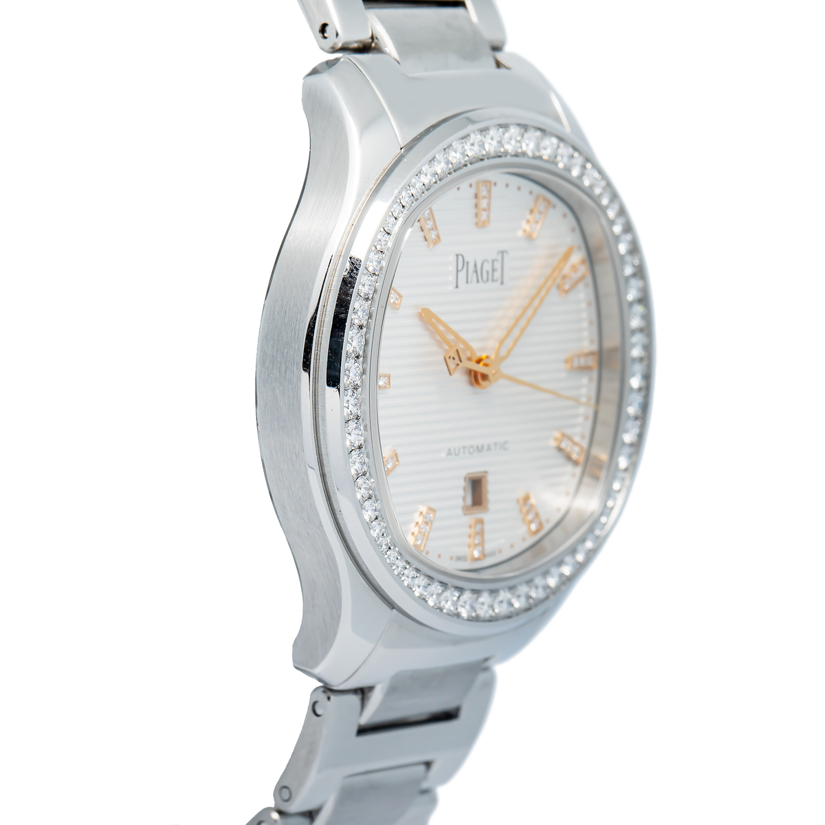 Piaget Polo Date GOA46019 Complete Factory Diamond Bezel Auto Women's Watch 36mm