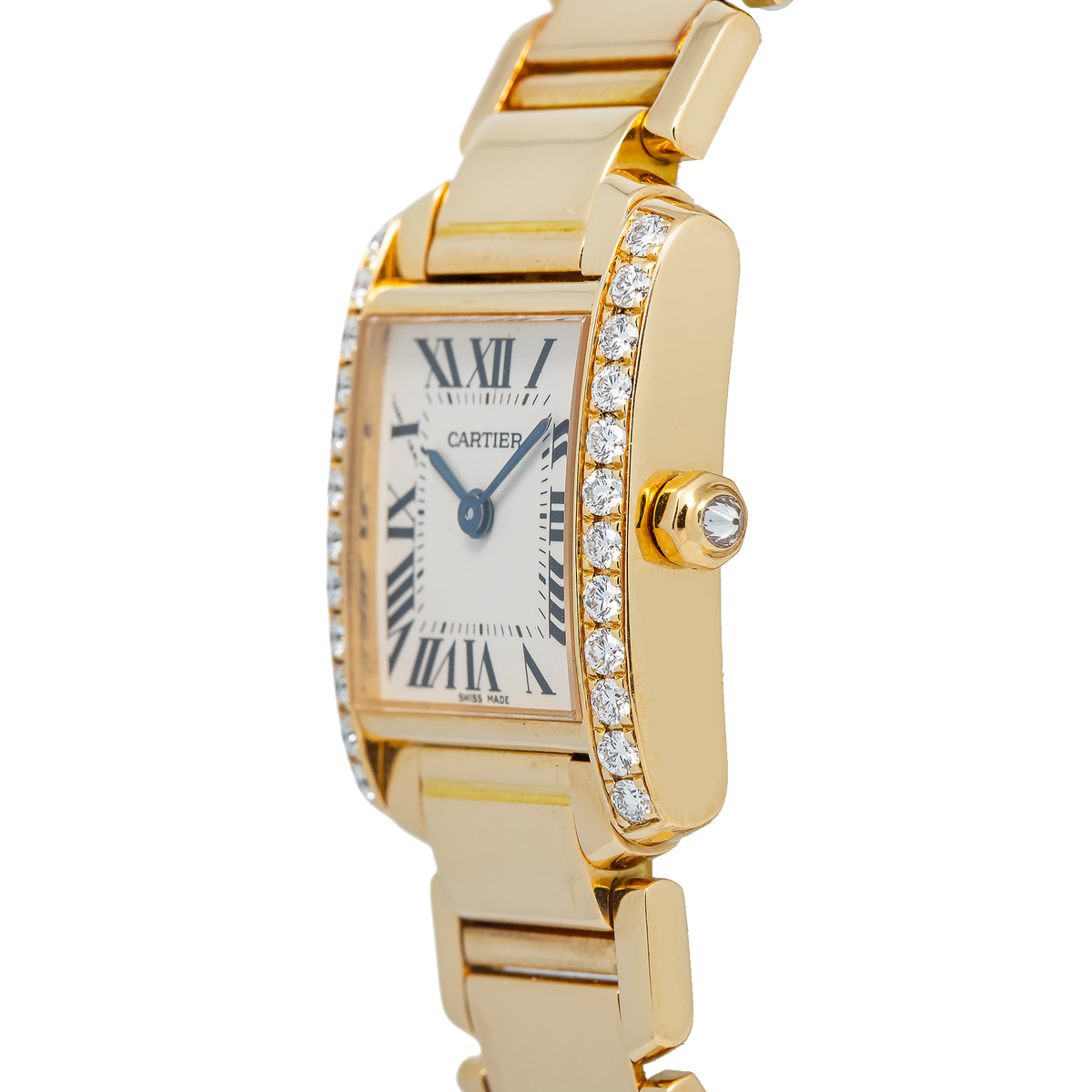 Cartier Tank Francaise W50002N2 18k YG Factory Diamond Bezel Quartz Watch 20mm
