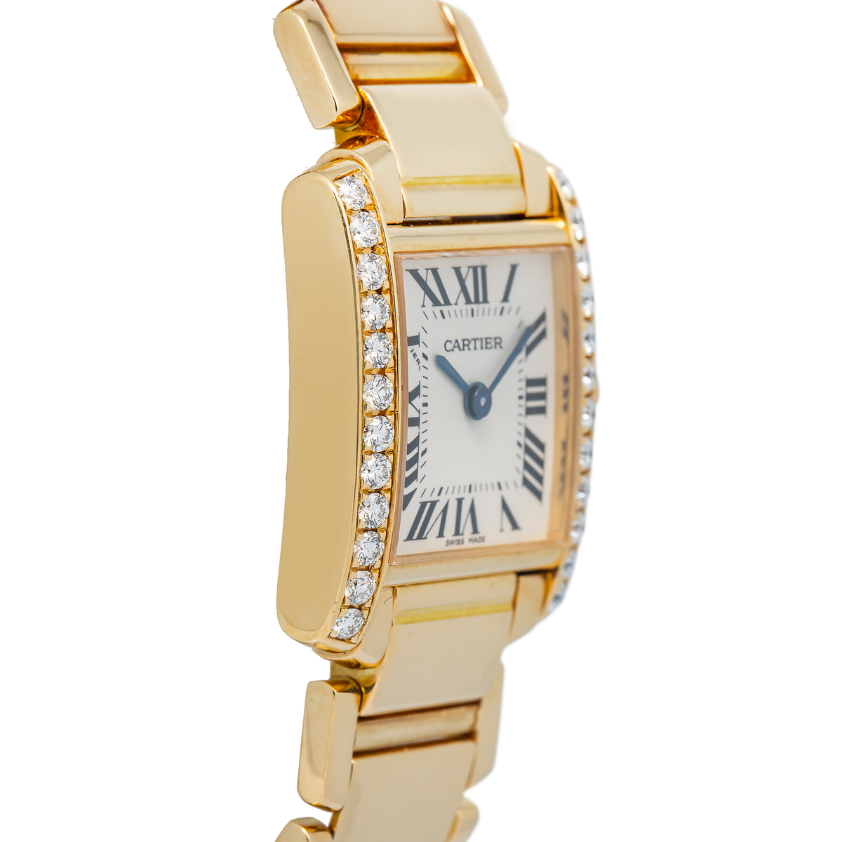 Cartier Tank Francaise W50002N2 18k YG Factory Diamond Bezel Quartz Watch 20mm