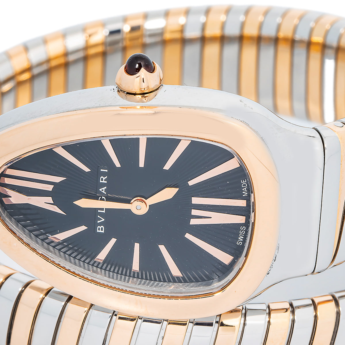Bvlgari Serpenti Tubogas 102123 2015 Card 18k Rose Gold Quartz Ladies Watch 35mm