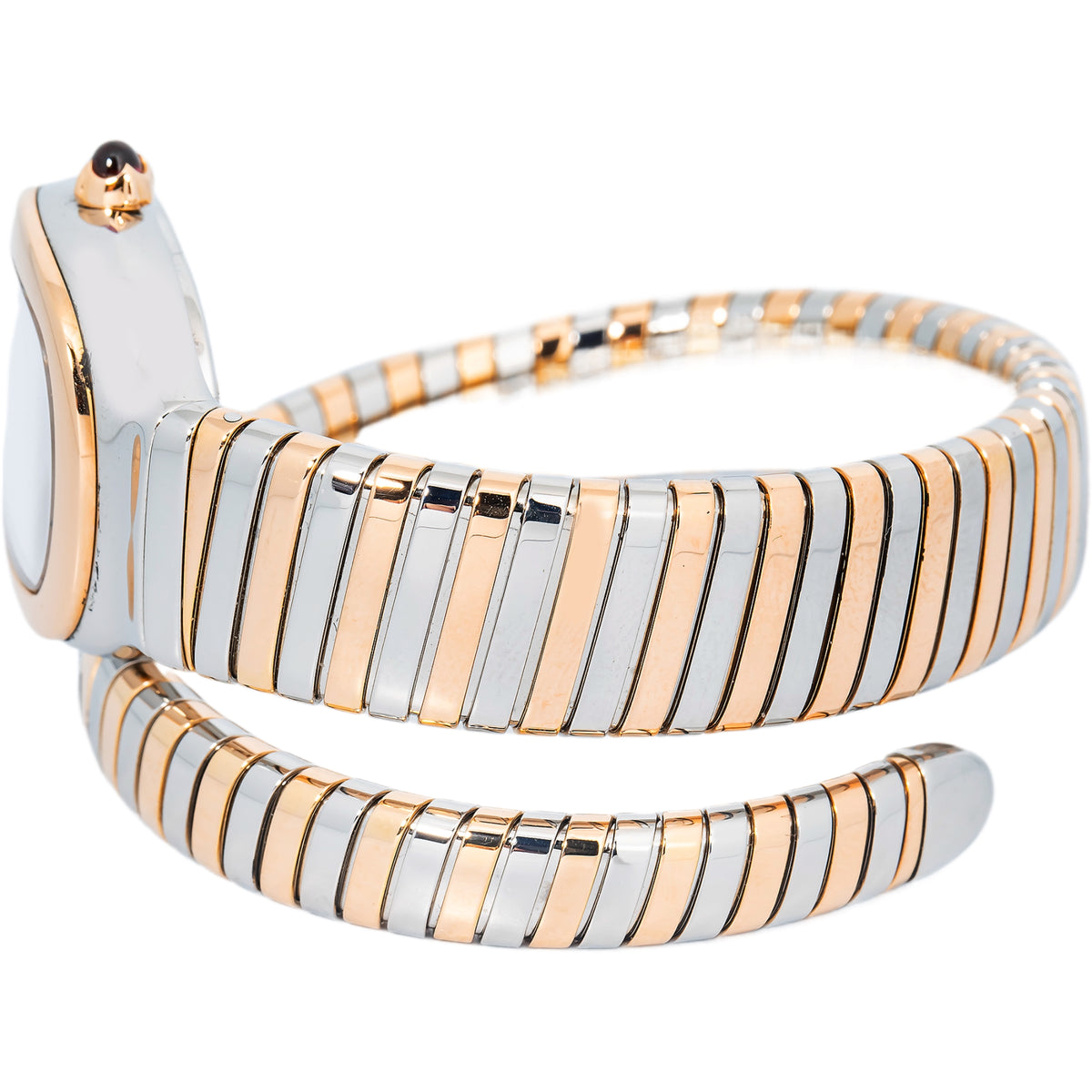 Bvlgari Serpenti Tubogas 102123 2015 Card 18k Rose Gold Quartz Ladies Watch 35mm
