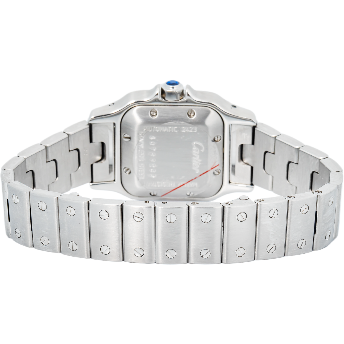 Cartier Santos Galbee 2423 W20044D6 Auto Diamond Bezel Silver Dial Women's 24mm