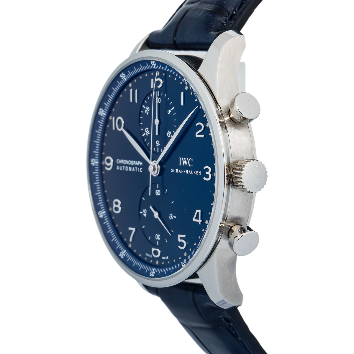 IWC Portuguese Chronograph IW371491 SS Blue Dial Auto Men's Watch 41mm