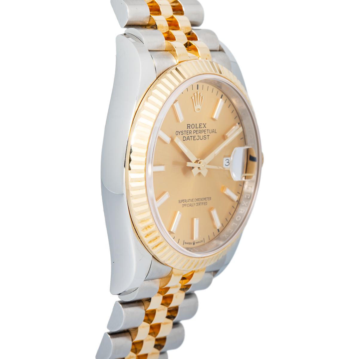 Rolex Datejust 126233 2018 Card Jubilee 18k YG Two Tone Champagne Dial Auto 36mm