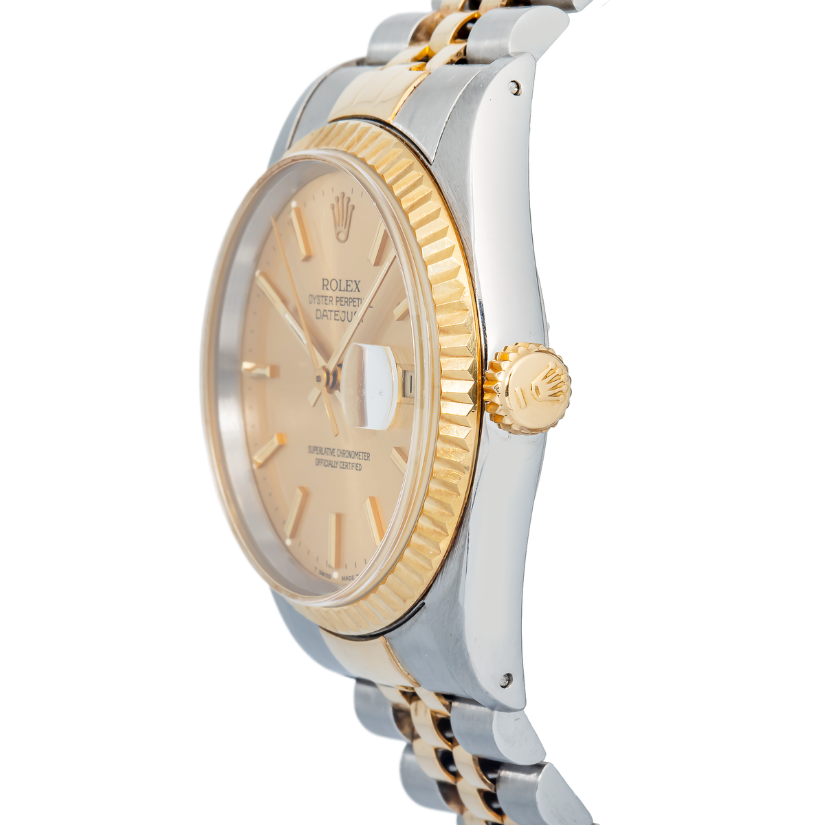 Rolex Datejust 16233 18k YG Two Tone Champagne Dial Automatic Unisex Watch 36mm