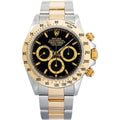 Rolex Daytona Zenith 16523 SEL 18k YG Two Tone Black Dial Auto Men's Watch 40mm