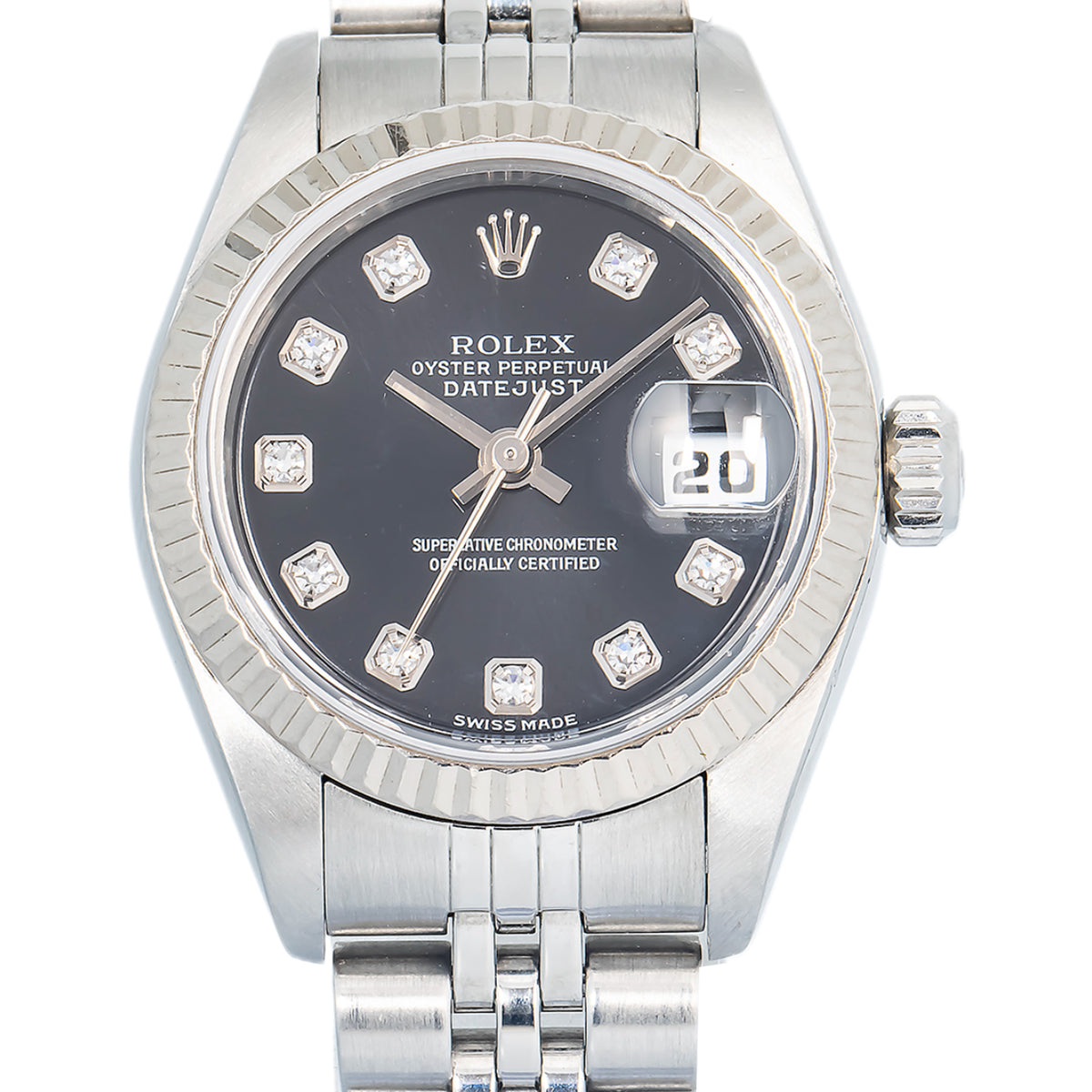 Rolex Datejust 79174 White Gold Bezel Jubilee Factory Dial Auto Lady Watch 26mm