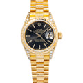 Rolex Datejust 69178 18k YG President Aftermarket Diamond Auto Ladies Watch 26mm