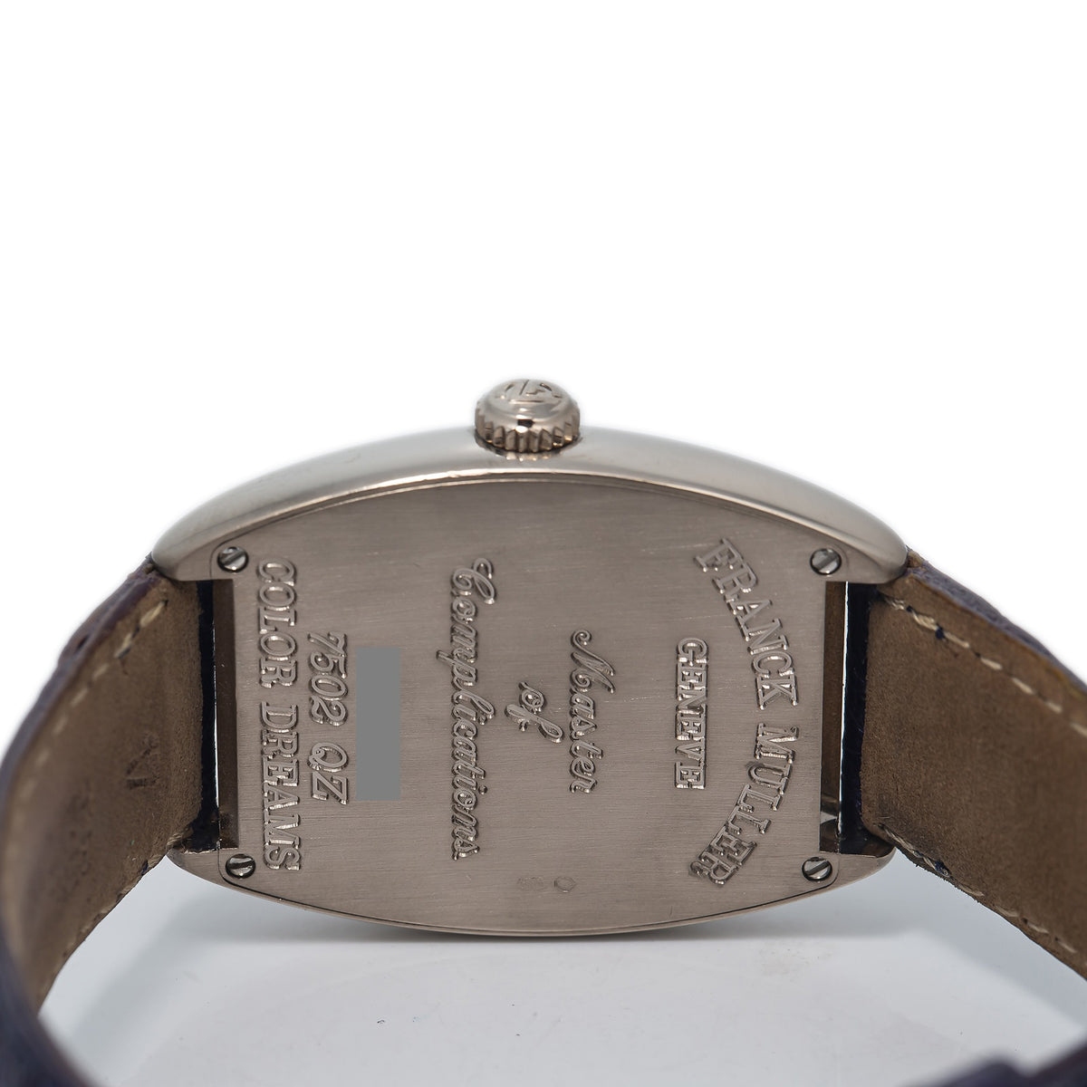 Franck Muller Color Dreams 7502QZ 18k White Gold  Black Dial Ladies Watch 29mm