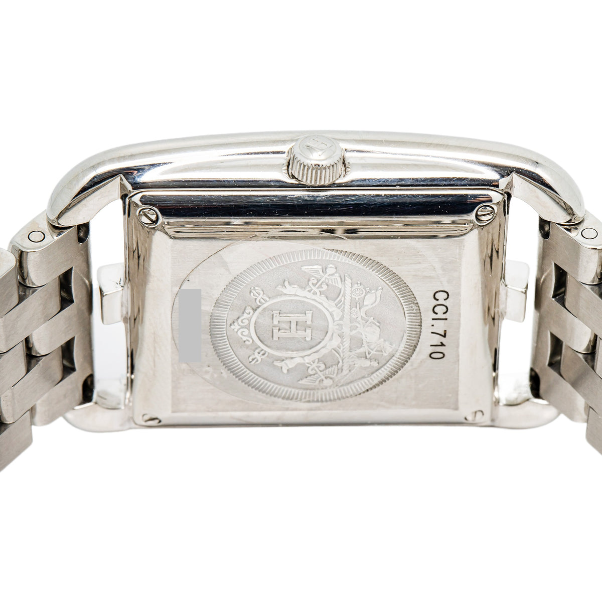 Hermes Cape Cod CC1.710 Diamond Automatic Stainless Grey Dial Watch 28x40mm