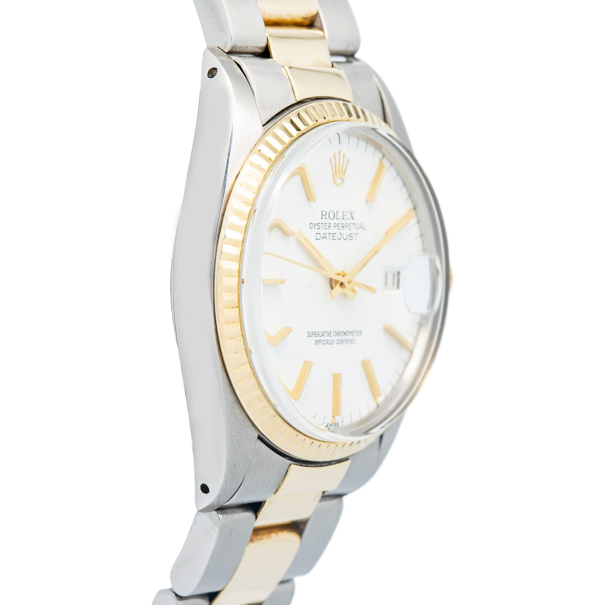 Rolex DateJust 16013 Oyster 18k YG Two Tone Matte White Dial Auto Unisex 36mm