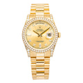 Rolex Day-Date 118388 Auto 18k YG Factory Diamond Crown Collection Men's 36mm