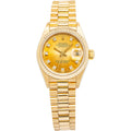 Rolex Lady-DateJust President 69178 Factory Diamond 18k YG Automatic Watch 26mm