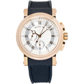 Breguet Marine Chronograph 5827BR/12/5ZU Auto 18k Rose Gold Silver Dial Men 42mm