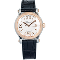 Chopard Happy Sport 278573 18k Rose Gold Silver Dial Auto Ladies Watch 30mm